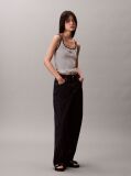Black Scoop Neck Ribbed Tank Top  Women