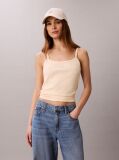 Beige Ribbed Cotton Cami Top  Women