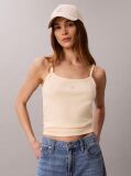 Beige Ribbed Cotton Cami Top  Women