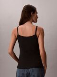 Black Ribbed Cotton Cami Top  Women