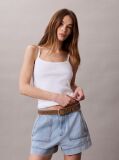 White Ribbed Cotton Cami Top  Women