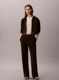 Brown Cropped Logo Elastic Zip Hoodie  Women
