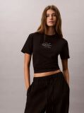 Black Monologo Crew Neck T-Shirt  Women