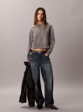 Grey Monogram Wool Blend Raglan Sleeve Jumper  Women