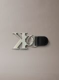 Silver Bold Monogram Key Fob  Men