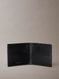 Black Emblem Logo Textured Bifold Wallet  Men