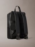Black Slim Saffiano Emblem Logo Backpack  Men