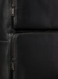 Black Slim Saffiano Emblem Logo Backpack  Men
