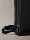 Black Saffiano Emblem Logo Crossbody Sling Bag  Men