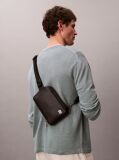 Black Saffiano Emblem Logo Crossbody Sling Bag  Men