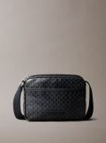 Black Coated Emblem Logo Crossbody Camera Bag  Men
