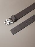 Brown Smooth Leather Monogram Buckle Belt  Men