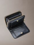 Black Leather Medium Zip Wallet  Women