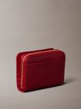 Red Leather Medium Zip Wallet  Women