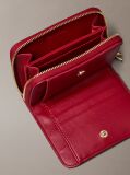 Red Leather Medium Zip Wallet  Women
