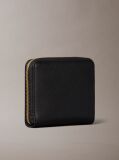 Black Foil Logo Square Zip Wallet  Women