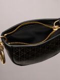 Black Emblem Logo Mini Zip Pouch Bag Charm  Women