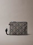 Multi Jacquard Logo Zip Pouch Bag Charm  Women