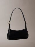 Black Monogram Logo Hardware Shoulder Bag  Women
