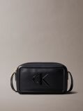 Black Embossed Monogram Logo Camera Bag  Women