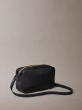 Black Embossed Monogram Logo Camera Bag  Women