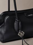Black Trio Compartment Shoulder Bag  Women