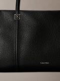 Black Pebble Grain Tote Bag  Women
