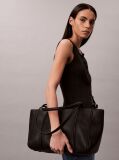 Black Pebble Grain Tote Bag  Women