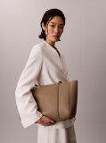 Beige Pebble Grain Tote Bag  Women