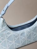 Denim Denim Allover Emblem Logo Shoulder Bag  Women