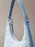 Denim Denim Allover Emblem Logo Shoulder Bag  Women