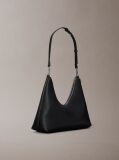 Black Pebbled Jewellery Chain Hobo Bag  Women