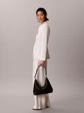 Black Pebbled Jewellery Chain Hobo Bag  Women