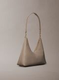 Beige Pebbled Jewellery Chain Hobo Bag  Women