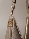 Beige Pebbled Jewellery Chain Hobo Bag  Women