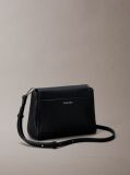 Black Pebble Grain Crossbody Bag  Women