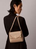 Beige Pebble Grain Crossbody Bag  Women