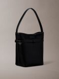 Black Buckle Laptop Bucket Bag  Women