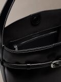 Black Buckle Laptop Bucket Bag  Women