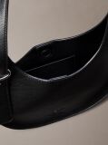 Black Asymmetric Crescent Shoulder Bag  Women
