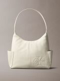 White Debossed Monologo Pocket Shoulder Bag  Women