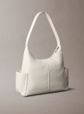 White Debossed Monologo Pocket Shoulder Bag  Women