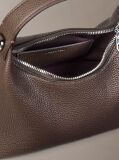 Brown Logo Strap Textured Crossbody Bag  Women