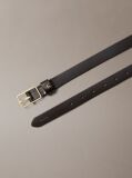 Brown Full Grain Leather Logo Belt  Women