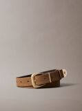 Brown Suede Leather Tapered Hardware Belt  Women