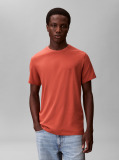 Brown Short Sleeve Stretch Cotton Slim T-Shirt  Men