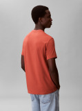 Brown Short Sleeve Stretch Cotton Slim T-Shirt  Men