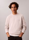 Grey Rubberised Logo Terry Crew Neck Jumper  Men