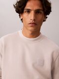 Grey Rubberised Logo Terry Crew Neck Jumper  Men