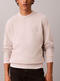 Grey Rubberised Logo Terry Crew Neck Jumper  Men